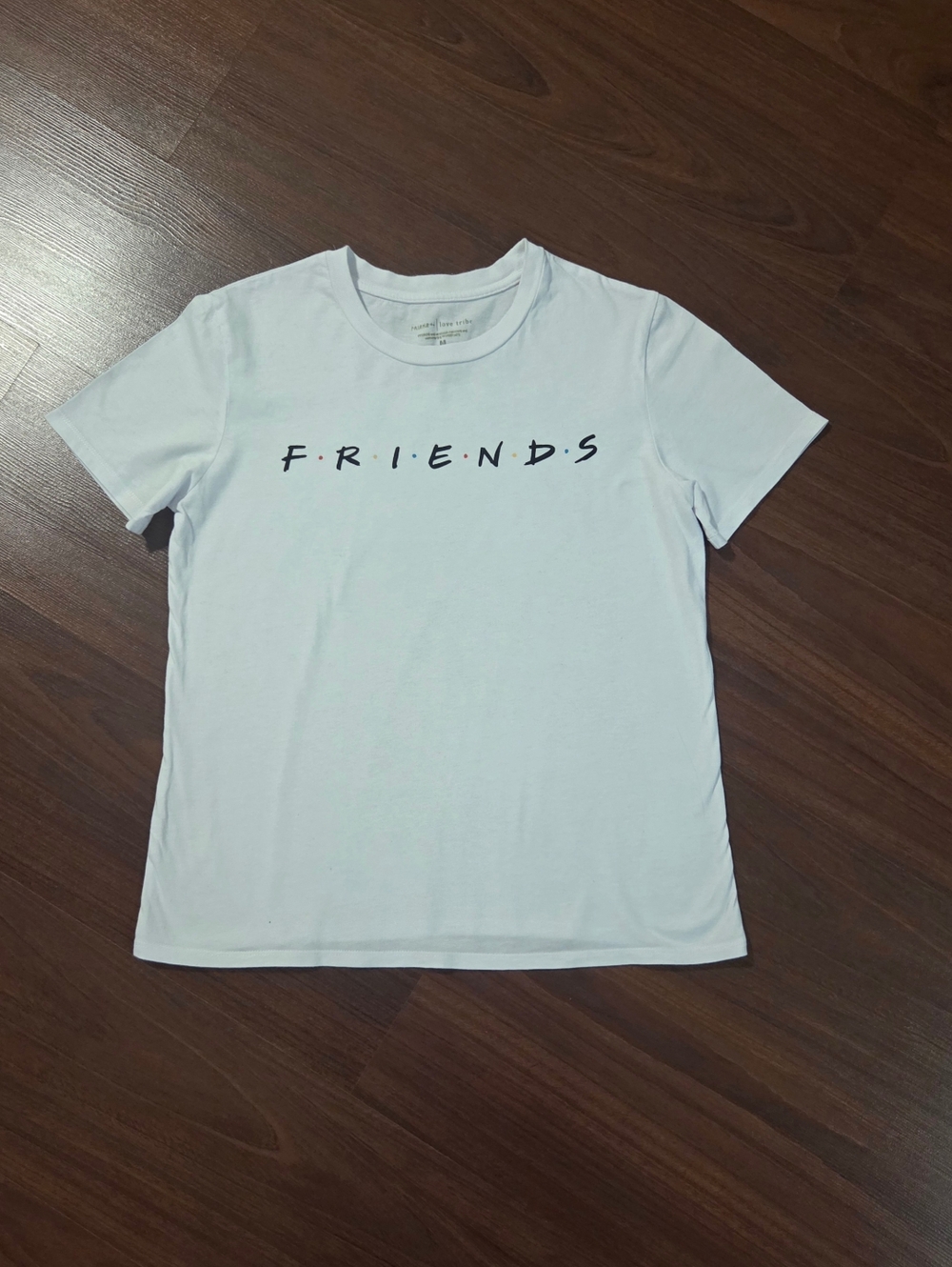 Love Tribe FRIENDS White Graphic Logo Tee